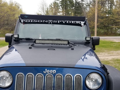 Raxiom 20-Inch Light Bar Hood Mounting Brackets (07-18 Jeep Wrangler JK)