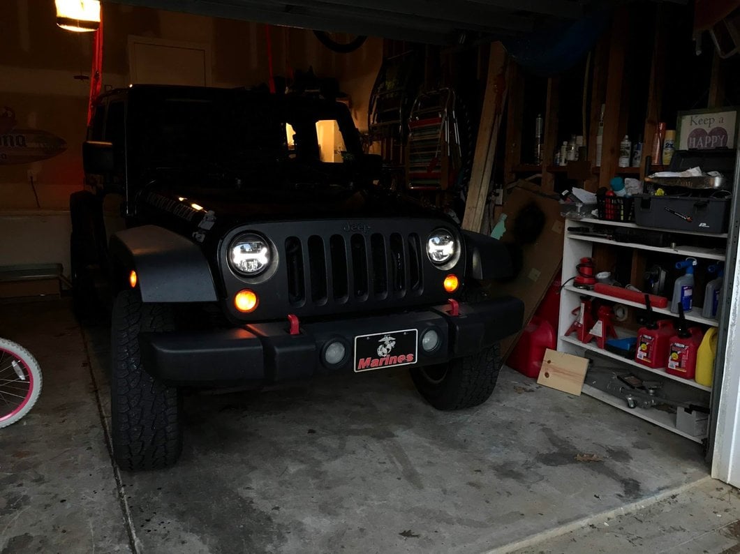 Raxiom LED Halo Headlights; Black Housing; Clear Lens (07-18 Jeep Wrangler JK)
