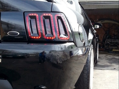 Raxiom Icon LED Tail Lights; Black Housing; Smoked Lens (99-04 Mustang, Excluding 99-01 Cobra)