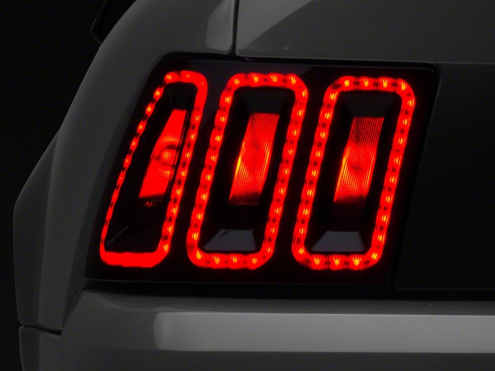 Raxiom Icon LED Tail Lights and Sequential Tail Light Kit; Black Housing; Smoked Lens (99-04 Mustang, Excluding 99-01 Cobra)