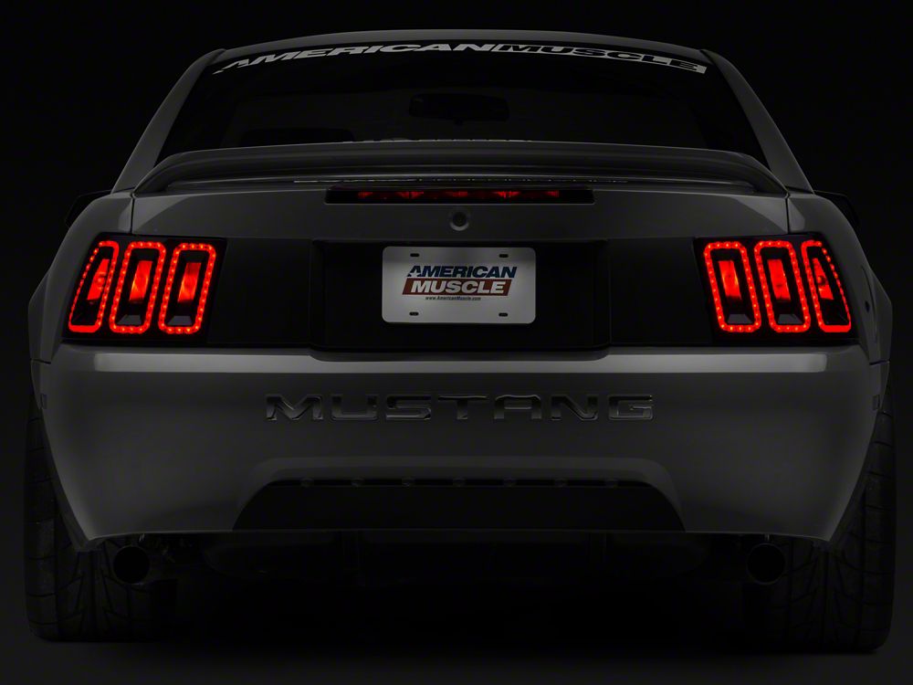 Raxiom Icon LED Tail Lights and Sequential Tail Light Kit; Black Housing; Smoked Lens (99-04 Mustang, Excluding 99-01 Cobra)