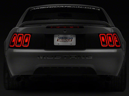 Raxiom Icon LED Tail Lights and Sequential Tail Light Kit; Black Housing; Smoked Lens (99-04 Mustang, Excluding 99-01 Cobra)