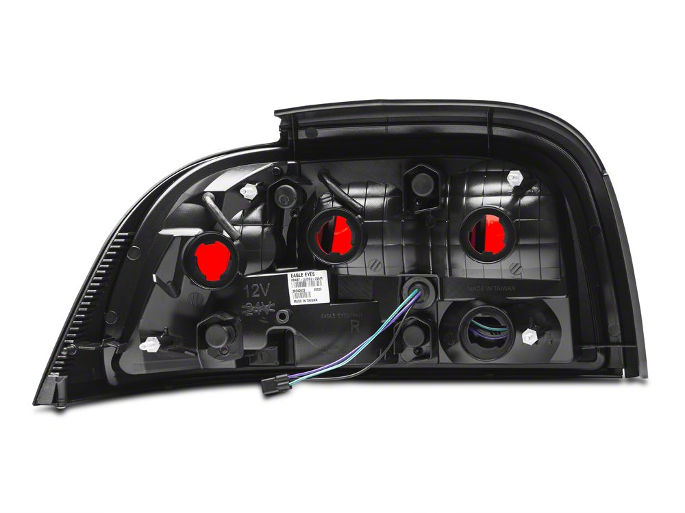 Raxiom Icon LED Tail Lights; Black Housing; Smoked Lens (96-98 Mustang)