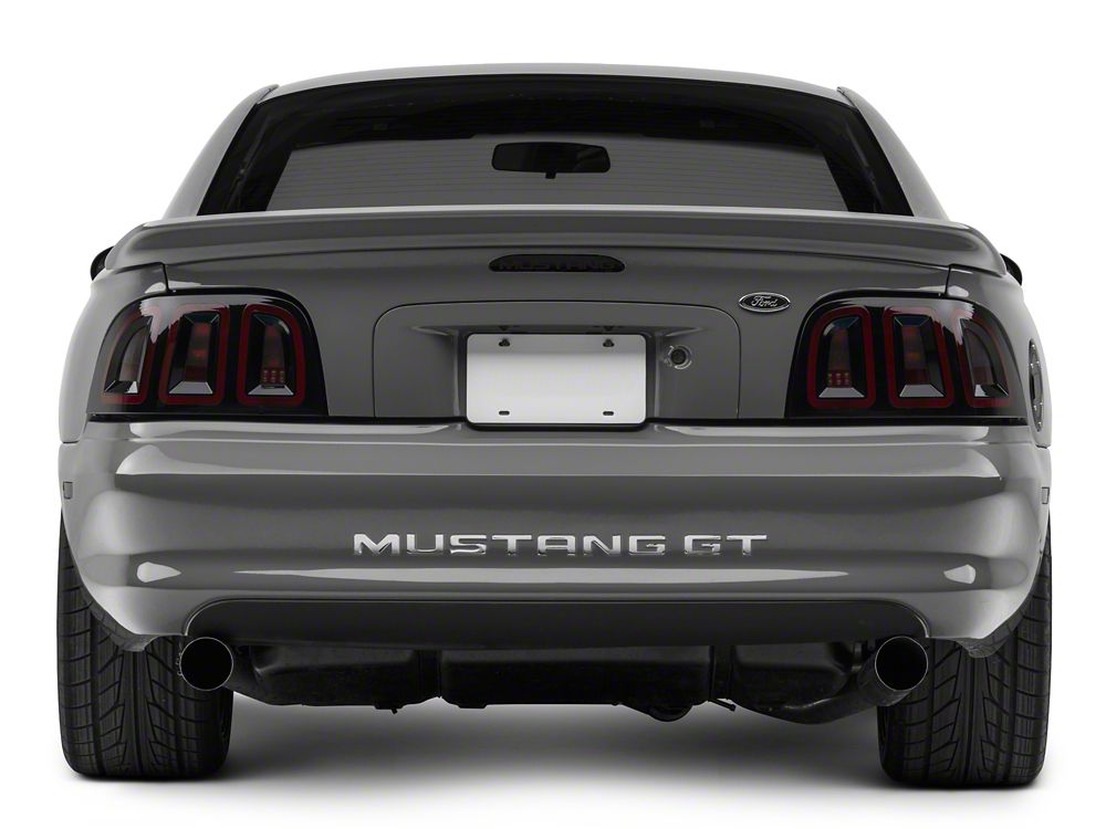 Raxiom Icon LED Tail Lights; Black Housing; Smoked Lens (96-98 Mustang)