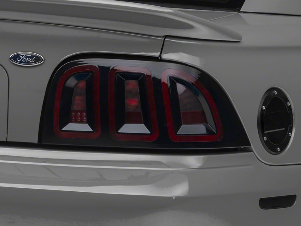 Raxiom Icon LED Tail Lights; Black Housing; Smoked Lens (96-98 Mustang)