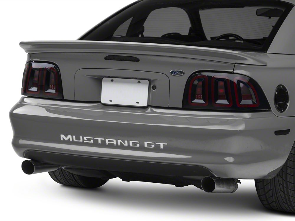 Raxiom Icon LED Tail Lights; Black Housing; Smoked Lens (96-98 Mustang)