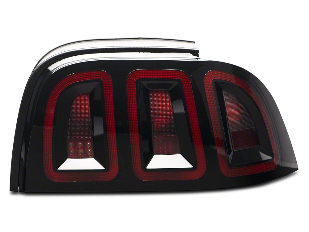 Raxiom Icon LED Tail Lights; Black Housing; Smoked Lens (96-98 Mustang)