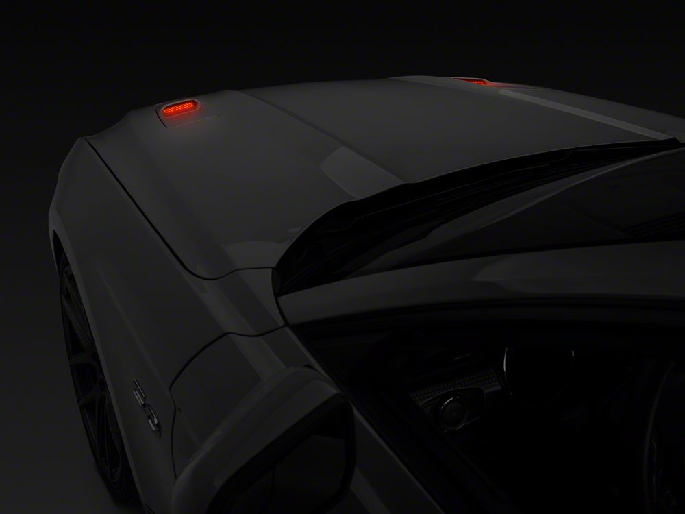 Raxiom Axial Series Hood Mount LED Turn Signal Kit; Red (15-17 Mustang GT)