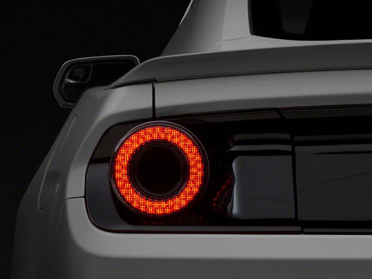 Raxiom Halo LED Tail Lights; Gloss Black Housing; Smoked Lens (15-23 Mustang)
