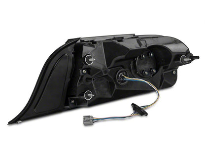 Raxiom Halo LED Tail Lights; Gloss Black Housing; Smoked Lens (15-23 Mustang)