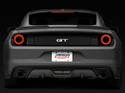 Raxiom Halo LED Tail Lights; Gloss Black Housing; Smoked Lens (15-23 Mustang)