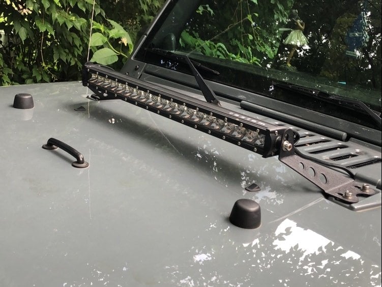 Raxiom 24-Inch Light Bar Hood Mounting Brackets (07-18 Jeep Wrangler JK)