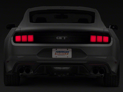 Raxiom Profile LED Tail Lights; Gloss Black Housing; Red Lens (15-23 Mustang)
