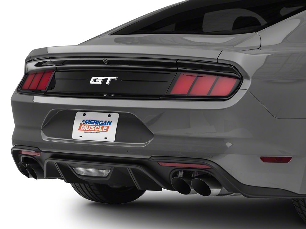 Raxiom Profile LED Tail Lights; Gloss Black Housing; Red Lens (15-23 Mustang)