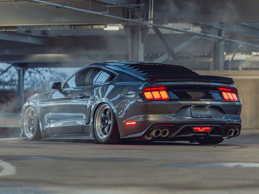 Raxiom Profile LED Tail Lights; Gloss Black Housing; Smoked Lens (15-23 Mustang)