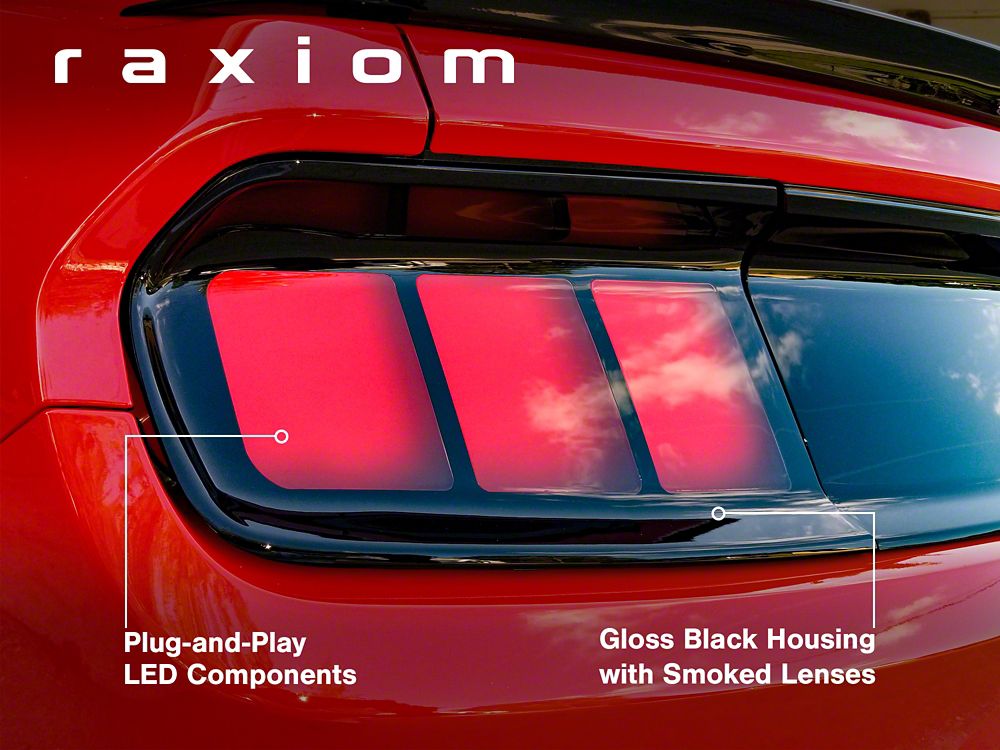 Raxiom Profile LED Tail Lights; Gloss Black Housing; Smoked Lens (15-23 Mustang)