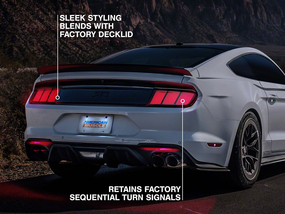 Raxiom Profile LED Tail Lights; Gloss Black Housing; Smoked Lens (15-23 Mustang)