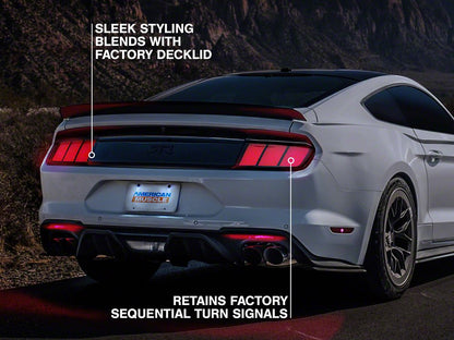 Raxiom Profile LED Tail Lights; Gloss Black Housing; Smoked Lens (15-23 Mustang)