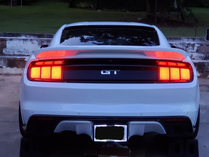 Raxiom Profile LED Tail Lights; Gloss Black Housing; Red Lens (15-23 Mustang)
