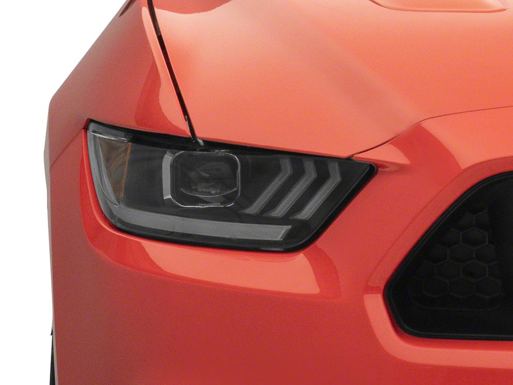 Raxiom LED Projector Headlights; Black Housing; Clear Lens (15-17 Mustang; 18-22 Mustang GT350, GT500)