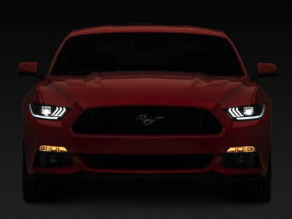 Raxiom LED Projector Headlights; Black Housing; Clear Lens (15-17 Mustang; 18-22 Mustang GT350, GT500)