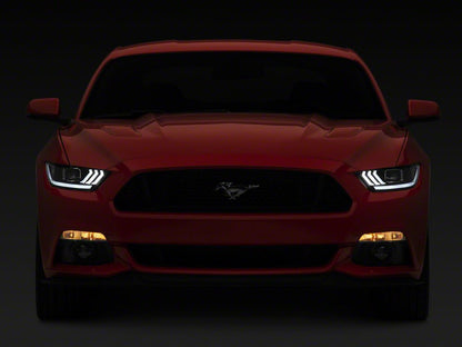 Raxiom LED Projector Headlights; Black Housing; Clear Lens (15-17 Mustang; 18-22 Mustang GT350, GT500)