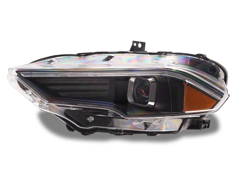 Raxiom LED Projector Headlights; Black Housing; Clear Lens (18-23 Mustang GT, EcoBoost)