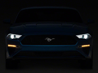 Raxiom LED Projector Headlights; Black Housing; Clear Lens (18-23 Mustang GT, EcoBoost)