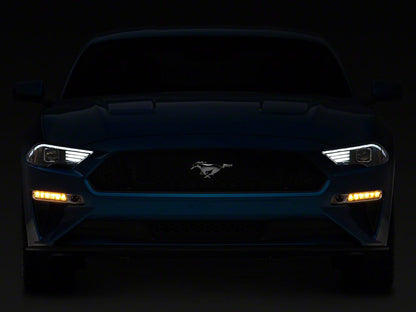 Raxiom LED Projector Headlights; Black Housing; Clear Lens (18-23 Mustang GT, EcoBoost)