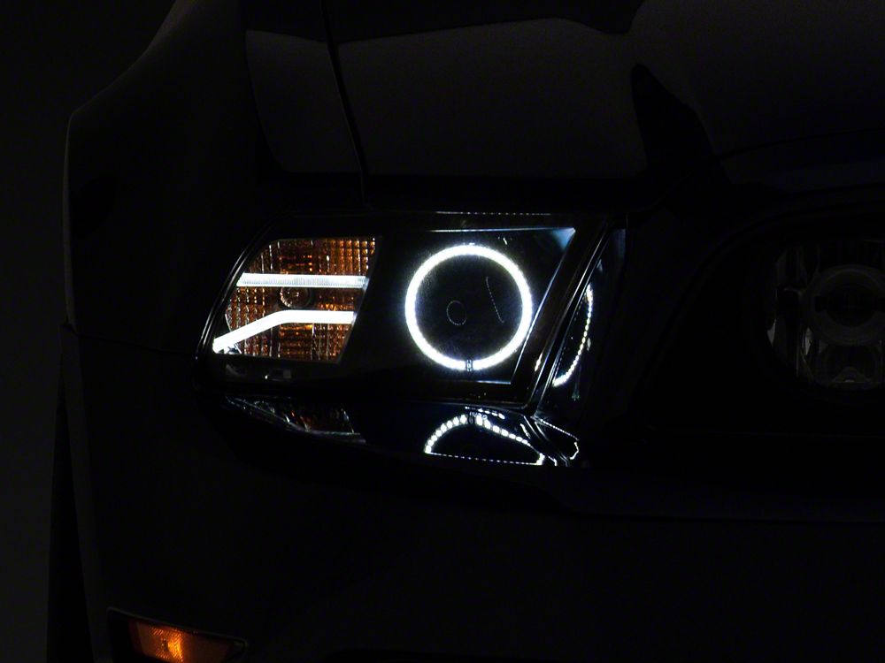 Raxiom LED Halo Projector Headlights; Black Housing; Clear Lens (13-14