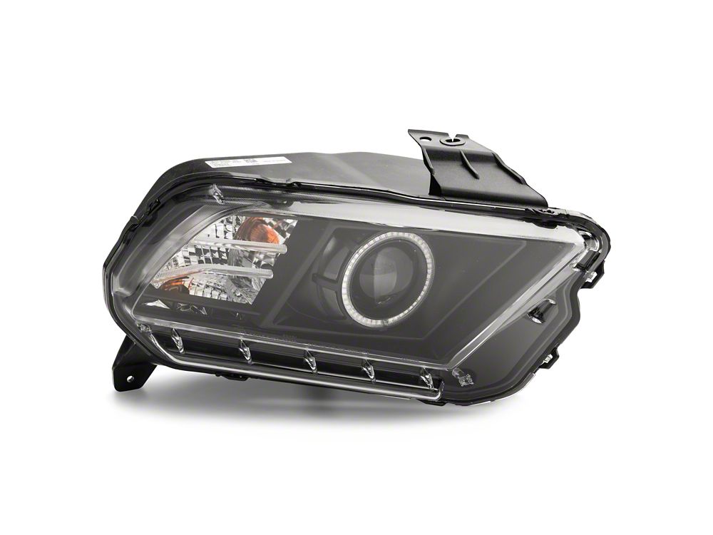 Raxiom LED Halo Projector Headlights; Black Housing; Clear Lens (13-14 Mustang w/ Factory HID Headlights)
