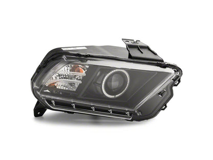 Raxiom LED Halo Projector Headlights; Black Housing; Clear Lens (13-14 Mustang w/ Factory HID Headlights)