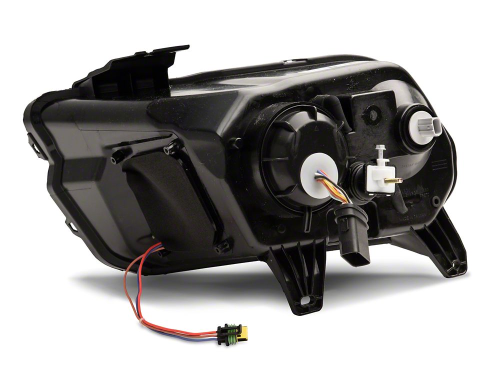 Raxiom LED Halo Projector Headlights; Black Housing; Clear Lens (13-14 Mustang w/ Factory HID Headlights)