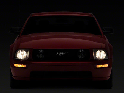 Raxiom Axial Series OEM Style Replacement Headlights; Chrome Housing; Smoked Lens (05-09 Mustang w/ Factory Halogen Headlights, Excluding GT500)