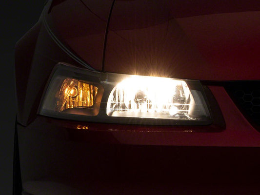 Raxiom Axial Series OEM Style Replacement Headlights; Black Housing; Clear Lens (99-04 Mustang)