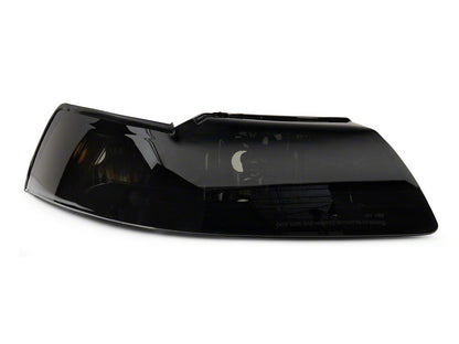 Raxiom Axial Series OEM Style Replacement Headlights; Black Housing; Smoked Lens (99-04 Mustang)