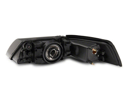 Raxiom Axial Series OEM Style Replacement Headlights; Black Housing; Smoked Lens (99-04 Mustang)