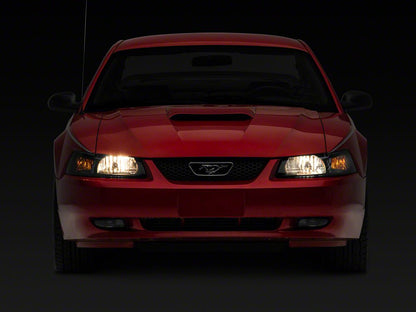 Raxiom Axial Series OEM Style Replacement Headlights; Black Housing; Smoked Lens (99-04 Mustang)