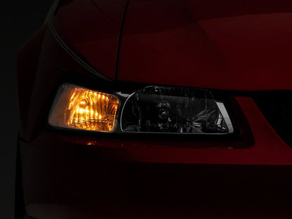 Raxiom Axial Series OEM Style Replacement Headlights; Chrome Housing; Clear Lens (99-04 Mustang)