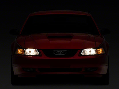 Raxiom Axial Series OEM Style Replacement Headlights; Chrome Housing; Clear Lens (99-04 Mustang)