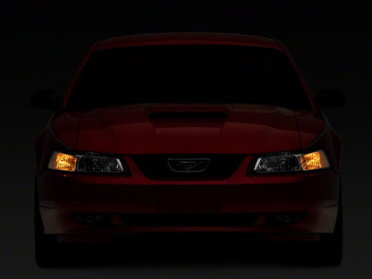 Raxiom Axial Series OEM Style Replacement Headlights; Chrome Housing; Clear Lens (99-04 Mustang)