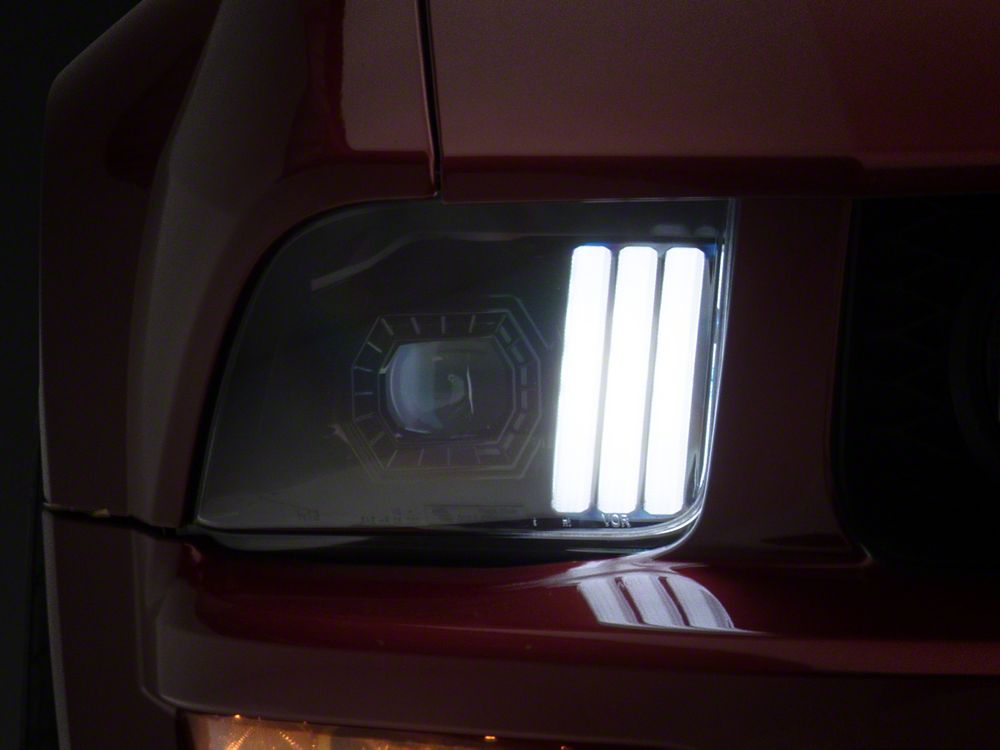 Raxiom Projector Headlights; Black Housing; Clear Lens (05-09 Mustang w/ Factory Halogen Headlights, Excluding GT500)