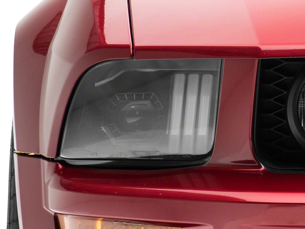 Raxiom Projector Headlights; Black Housing; Clear Lens (05-09 Mustang w/ Factory Halogen Headlights, Excluding GT500)