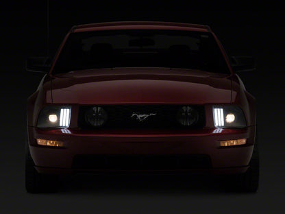 Raxiom Projector Headlights; Black Housing; Clear Lens (05-09 Mustang w/ Factory Halogen Headlights, Excluding GT500)