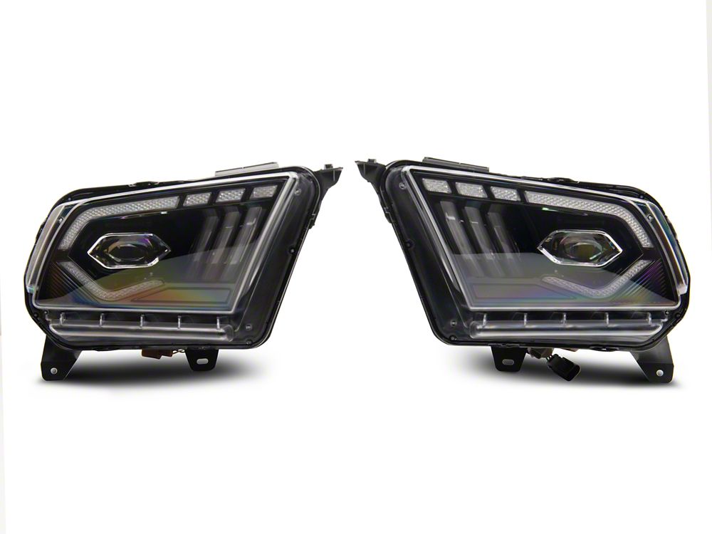 Raxiom LED Projector Headlights; Black Housing; Clear Lens (10-12 Mustang w/ Factory Halogen Headlights)