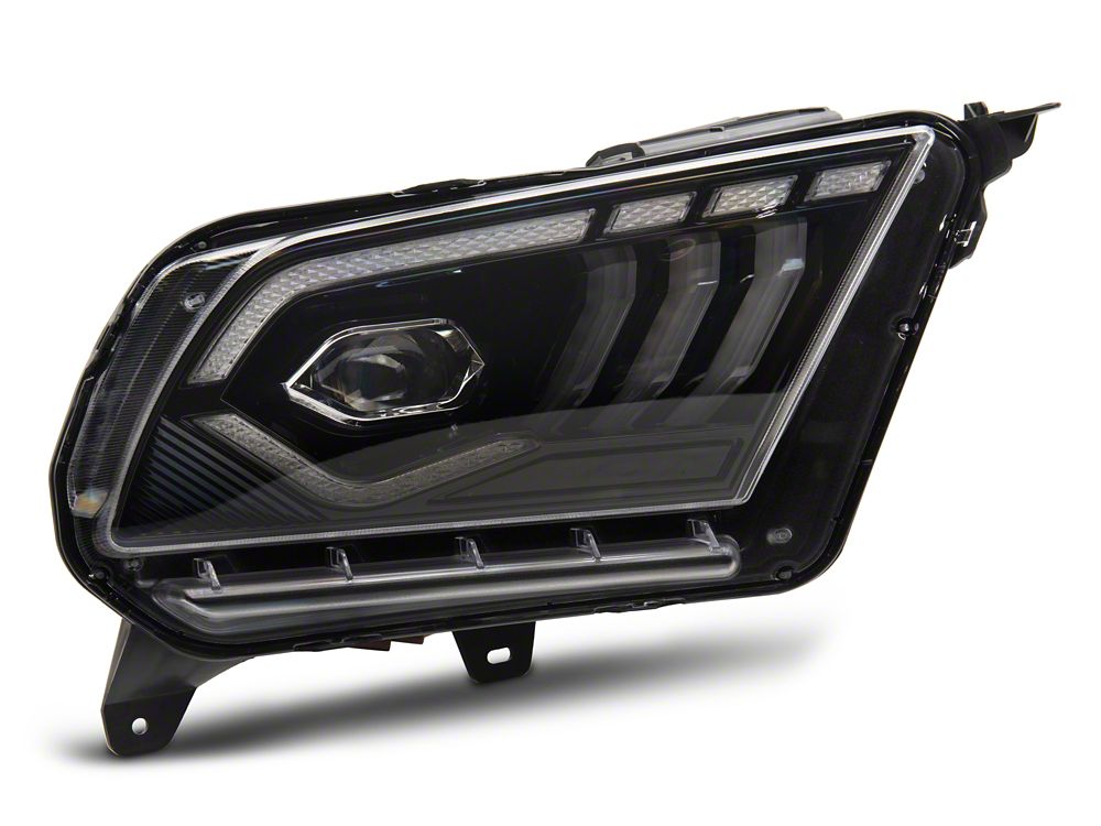 Raxiom LED Projector Headlights; Black Housing; Clear Lens (10-12 Mustang w/ Factory Halogen Headlights)