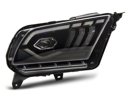 Raxiom LED Projector Headlights; Black Housing; Clear Lens (10-12 Mustang w/ Factory Halogen Headlights)