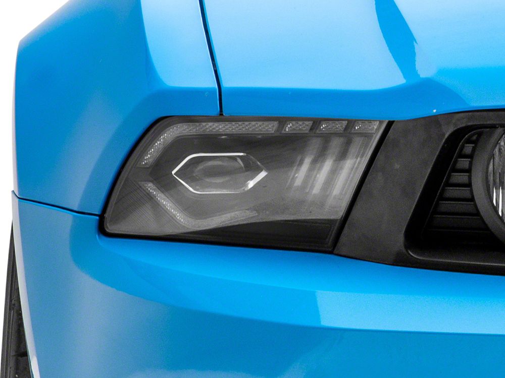 Raxiom LED Projector Headlights; Black Housing; Clear Lens (10-12 Mustang w/ Factory Halogen Headlights)
