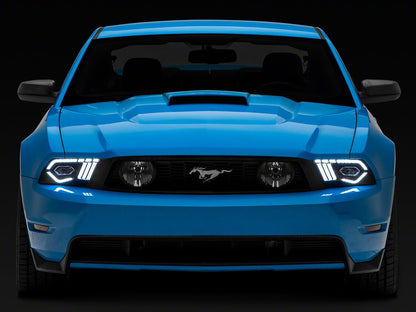 Raxiom LED Projector Headlights; Black Housing; Clear Lens (10-12 Mustang w/ Factory Halogen Headlights)