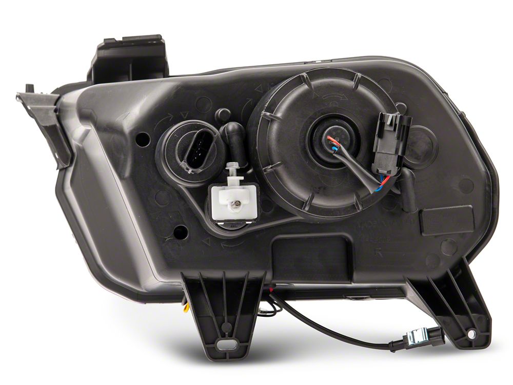 Raxiom LED Projector Headlights with DRL and Sequential Turn Signals; Black Housing; Clear Lens (10-12 Mustang w/ Factory Halogen Headlights)